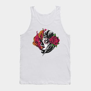 Beautiful Mexican Fire Girl Tank Top